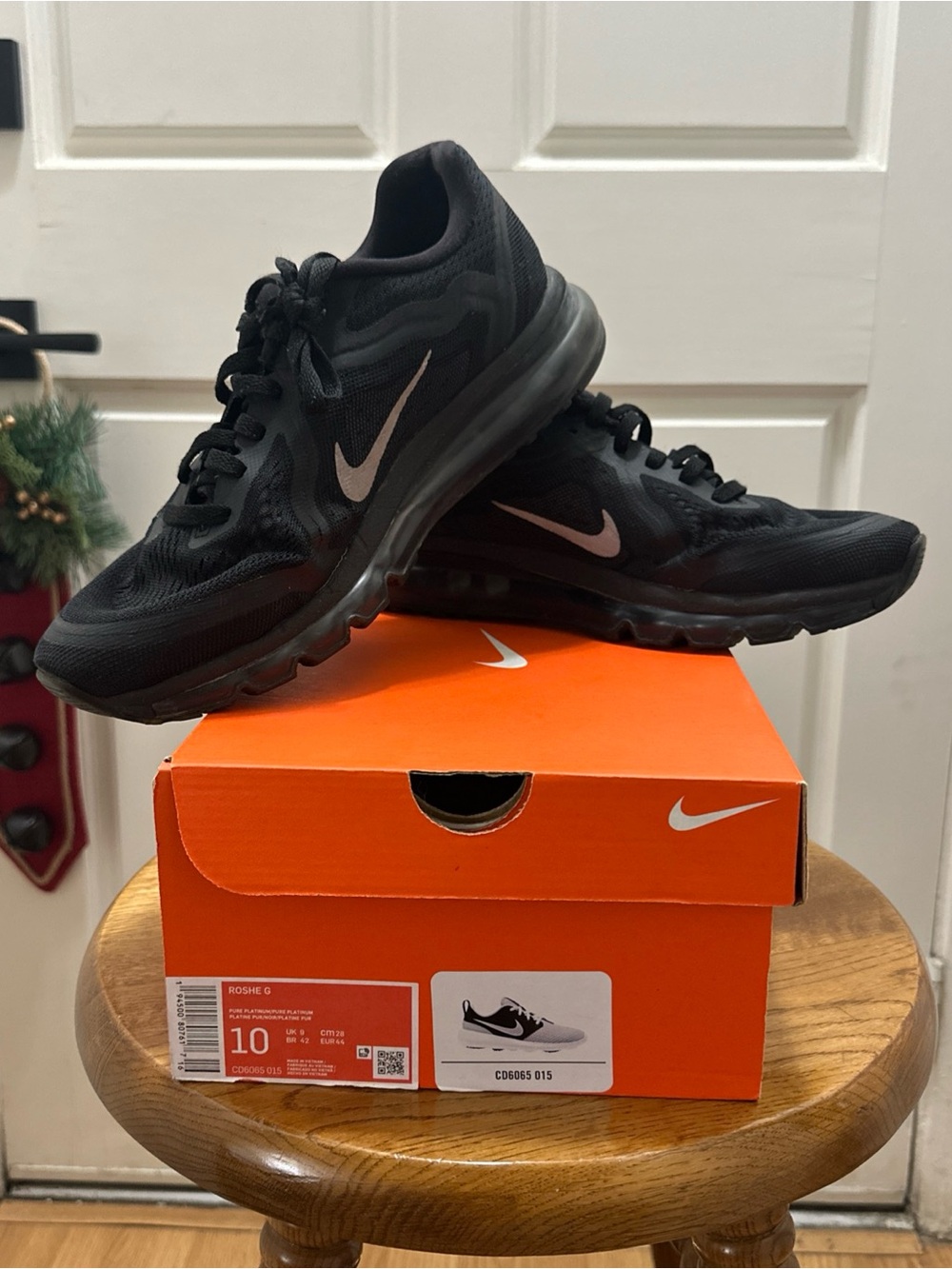 Nike Air Max Triple Black Reflective Running Shoes Men size 9.5